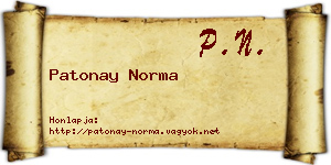 Patonay Norma névjegykártya